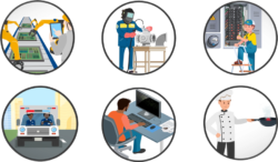 Illustrations of various careers